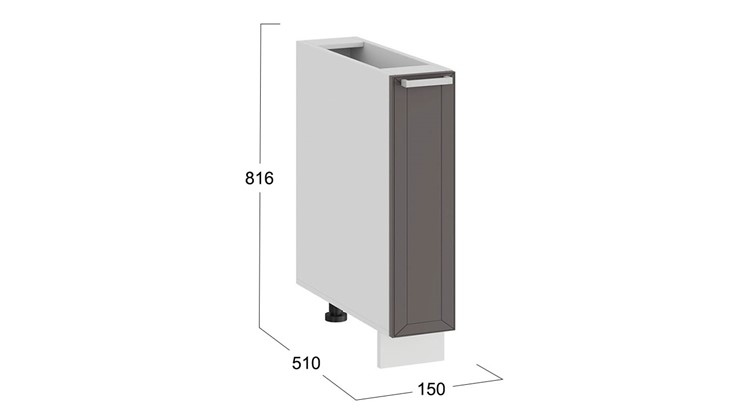 Шкаф напольный с выдвижной корзиной Долорес 1Н15К (Белый/Муссон) в Элисте - изображение 2