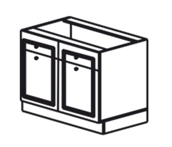 Тумба кухонная Веста рабочая двухдверная с ящиками 820*800*525 мм в Элисте - предосмотр