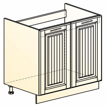 Шкаф рабочий Бавария L800 под мойку (2 дв. гл.) в Элисте - изображение