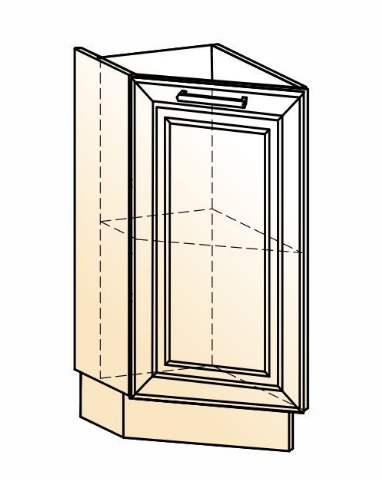 Шкаф рабочий Мишель конц. 45 гр. L300 (1 дв. гл.) эмаль (белый/белый) в Элисте - изображение 1
