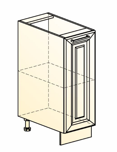 Тумба кухонная Мишель L300 (1 дв. гл.) эмаль (белый/белый) в Элисте - изображение 1