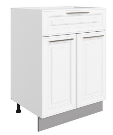 Тумба кухонная Мишель L600 (2 дв. гл. 1 ящ.) эмаль (белый/белый) в Элисте - изображение
