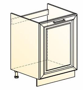 Кухонная тумба Мишель под мойку L600 (1 дв. гл.) эмаль (белый/белый) в Элисте - предосмотр 1
