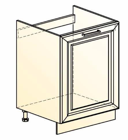 Кухонная тумба Мишель под мойку L600 (1 дв. гл.) эмаль (белый/белый) в Элисте - изображение 1