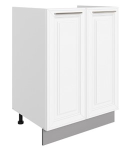Шкаф рабочий Мишель под мойку L600 (2 дв. гл.) эмаль (белый/белый) в Элисте - предосмотр