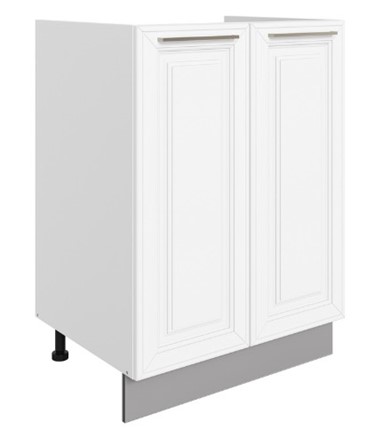 Шкаф рабочий Мишель под мойку L600 (2 дв. гл.) эмаль (белый/белый) в Элисте - изображение