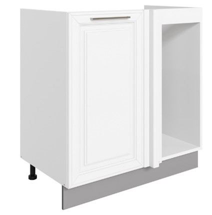 Шкаф рабочий Мишель под мойку угл. L800 (1 дв. гл.) эмаль (белый/белый) в Элисте - изображение