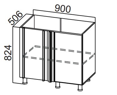 Угловая кухонная тумба Стайл, С1000у, МДФ в Элисте - изображение