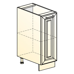 Кухонная тумба Атланта L200 (1 дв. гл.) эмаль (белый/белый глянец патина золото) в Элисте - предосмотр 1