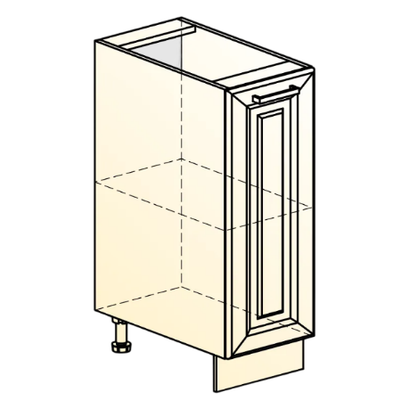 Кухонная тумба Атланта L200 (1 дв. гл.) эмаль (белый/белый глянец патина золото) в Элисте - изображение 1