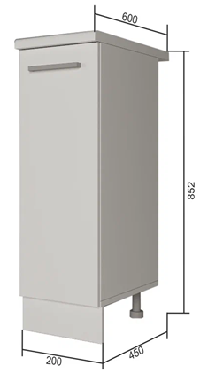 Кухонная тумба Н 20, Бетон пайн/Белый в Элисте - изображение
