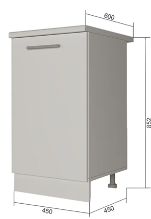Кухонная тумба Н 45, Сатин/Белый в Элисте - изображение