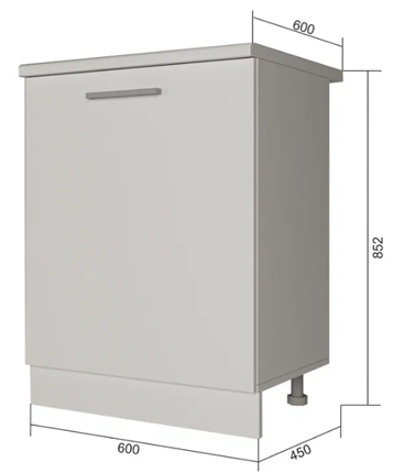 Кухонная тумба Н 60, Бетон пайн/Белый в Элисте - изображение
