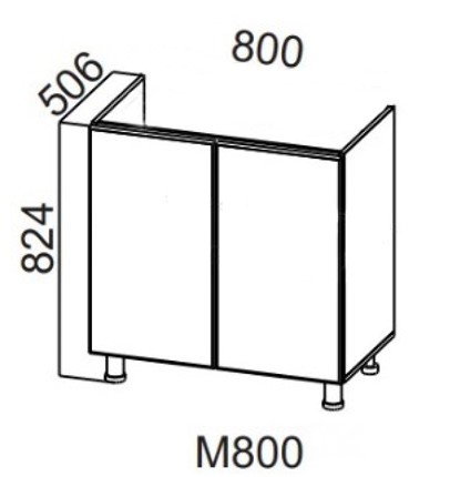 Кухонная тумба Стайл, М800, МДФ в Элисте - изображение