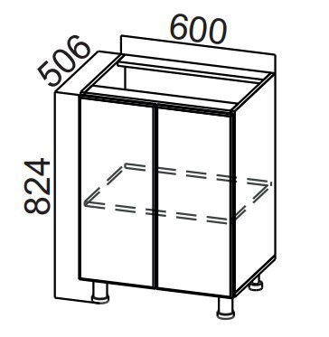 Кухонная тумба Стайл, С600, МДФ в Элисте - изображение