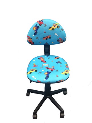 Детское крутящееся кресло LB-C 02, цвет синие машинки в Элисте - изображение