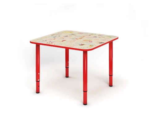 Стол регулируемый детский Азбука квадратный СДО-4 Красный в Элисте - изображение