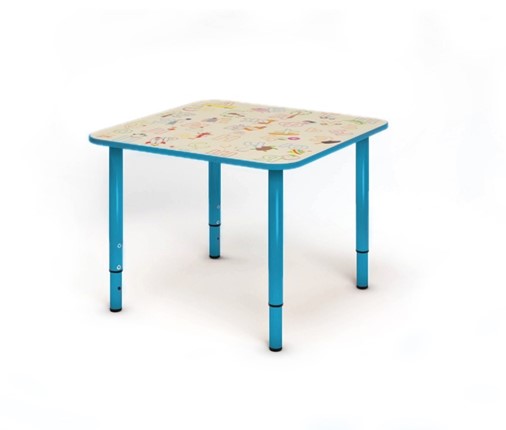 Растущий стол Азбука квадратный СДО-4 Синий в Элисте - изображение