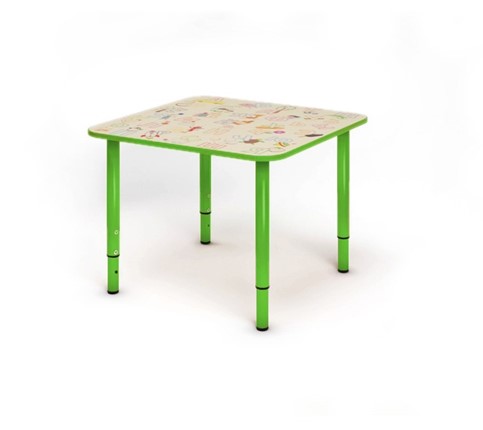 Стол регулируемый детский Азбука квадратный СДО-4 Зеленый в Элисте - изображение