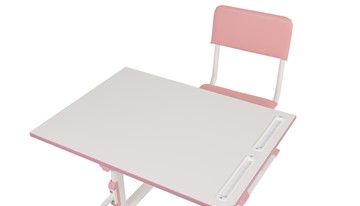 Комплект растущей детской мебели POLINI Kids Растущая парта-трансформер М1 и стул регулируемый L Белый-розовый в Элисте - предосмотр 8
