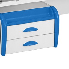 Детский стол-трансформер 1/75-40 (СУТ.25) + Polka_b 1/550 + Tumba 3 белый/белый/Синий в Элисте - изображение 2