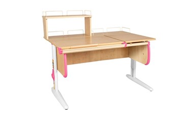 Детский стол-трансформер 1/75-40 (СУТ.25) + Polka_z 1/600 + Polka_zz 1/600 бежевый/белый/розовый в Элисте