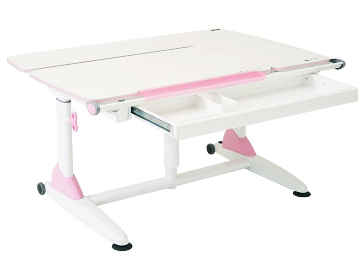 Детский стол-трансформер Эргономик G6-S с газлифтом и большим пеналом, Белый + Розовый в Элисте - изображение 4