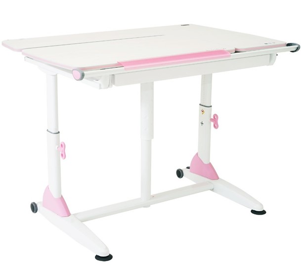Детский стол-трансформер Эргономик G6-S с газлифтом и большим пеналом, Белый + Розовый в Элисте - изображение 5