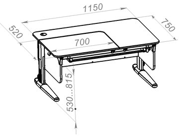 Растущий стол L/70-45 (СУТ 62) с лотком, белый/белый/лаванда в Элисте - предосмотр 1