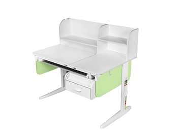 Детский стол-трансформер Lp/70-45 (СУТ.62 PRO) + Tumba 8 с лотком белый/белый/фисташковый в Элисте