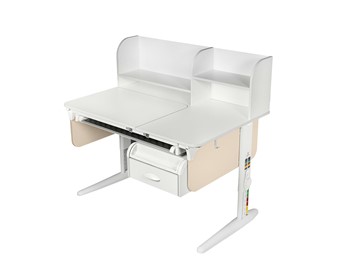 Детский стол-трансформер Lp/70-45 (СУТ.62 PRO) + Tumba 8 с лотком белый/белый/крем в Элисте
