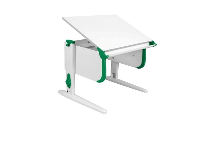 Растущий стол 1/75 (СУТ.24) белый/белый/Зеленый в Элисте - изображение 1