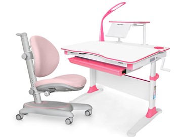Растущая парта + стул Комплект Mealux EVO Evo-30 PN (арт. Evo-30 PN + Y-508 KP), серый, розовый в Элисте