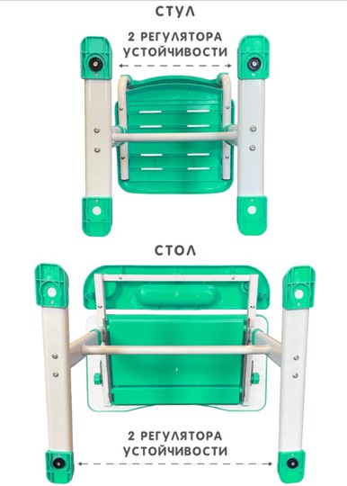 Растущие парта + стул SET HOLTO-17А, зеленый в Элисте - изображение 12