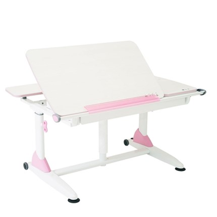 Детский стол-трансформер Эргономик G6-S с газлифтом и большим пеналом, Белый + Розовый в Элисте - изображение