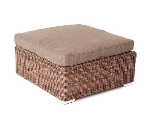 Плетеная оттоманка с подушкой Лунго коричневый Артикул: YH-S4019W-1 brown в Элисте - изображение